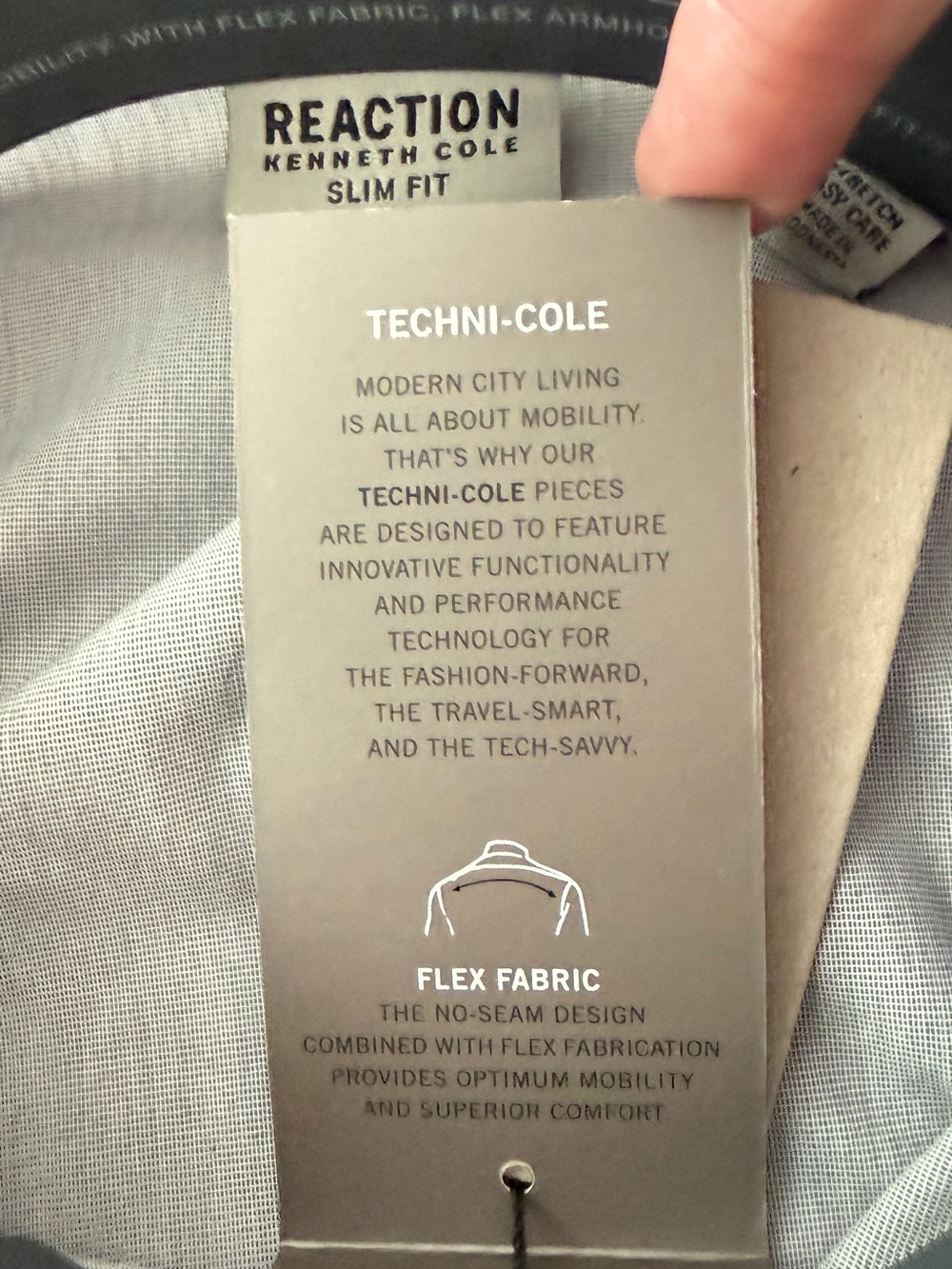 Kenneth Cole Reaction Techni-Cole Slim Fit Men's Gray Dress Shirt NWT - Picture 10 of 11